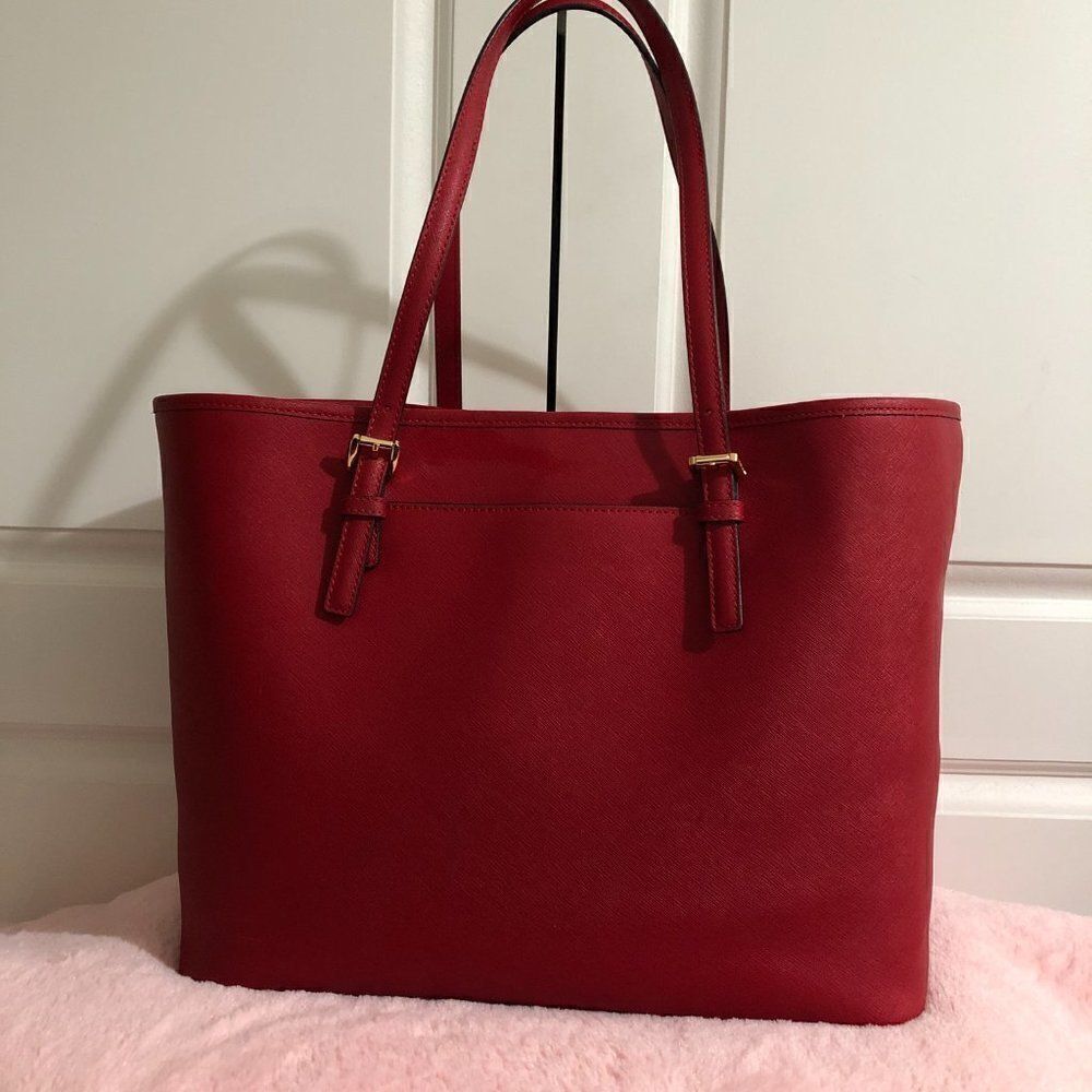 Michael Kors Jet Set Medium Tote Bag Red‎ - Picture 6 of 16